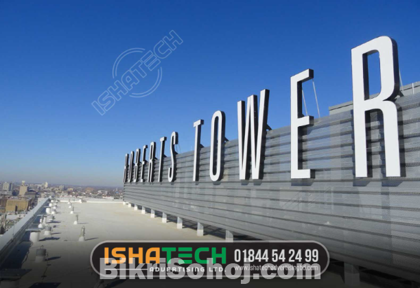 SS letter Steel Nameplate for Business Tower BD.